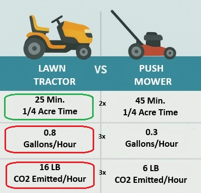 * Ranges can be wide; these are averages across common gas-powered mowers.