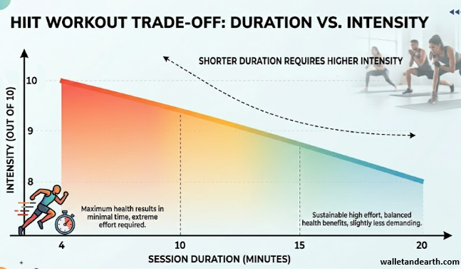 HIIT workout trade-offs chart of duration vs. intensity